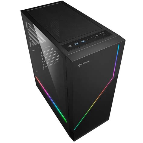 Gabinete Gamer Sharkoon RGB Flow Mid Tower FAN Lateral Em Vidro