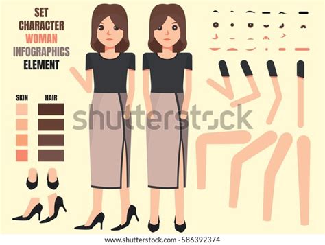 Woman Character Creation Set Build Your Stock Vector Royalty Free