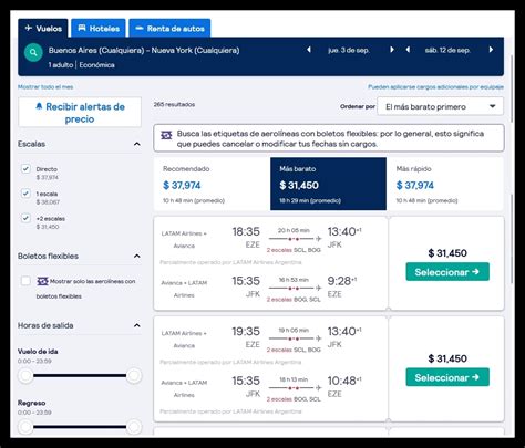 Aéreo Buenos Aires a Nueva York ARS 31 450 ida y vuelta en Septiembre