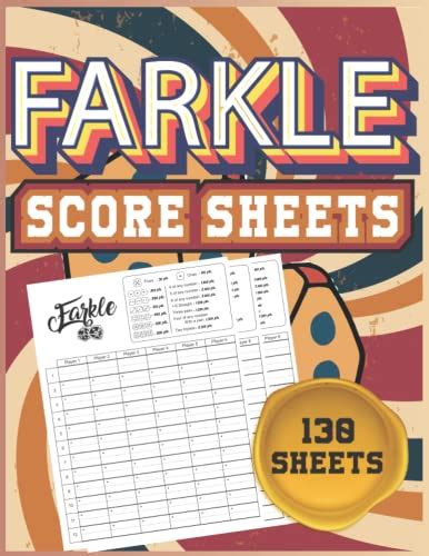 Farkle Score Sheets 888 Large Score Pads For Scorekeeping Farkle