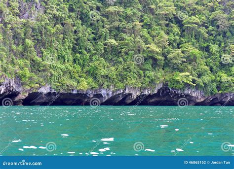 Tropical Island With Overhang Cliff Stock Photo Image Of Travel