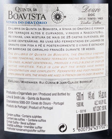 Quinta Da Boavista Vinha Do Orat Rio Vinhas Velhas Tinto L