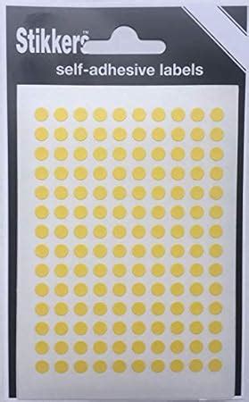 Yellow Mm Sticky Coloured Dots Easy Peel Self Adhesive Colour