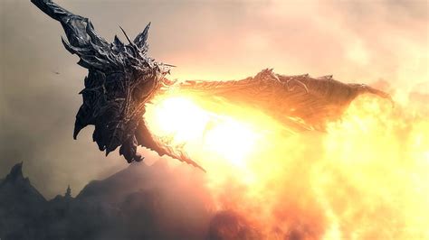 HD Wallpaper Dragon Alduin The Elder Scrolls V Skyrim Wallpaper Flare