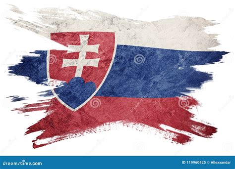 Grunge Slovak Republic Flag Slovak Republic Flag With Grunge Te Stock