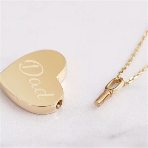 14k 18k Real Gold Moon Cremation Urn Necklace Custom Engrave Etsy