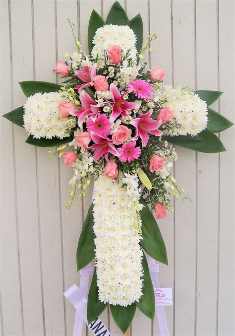 Funeral Cross Sympathy By Honey Bee Flowers