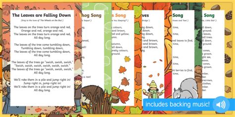 Autumn Songs for Early Years Children - Printable EYFS Pack