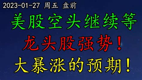 美股空头继续等龙头股强势大暴涨的预期SP500NAS100道琼斯罗素TSLAOPENPDDBILISEMSFT