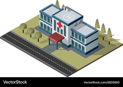 Isometric Hospital Royalty Free Vector Image Vectorstock