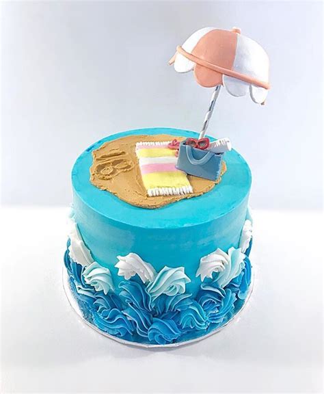 Beach Ocean Waves Buttercream Cake Ocean Cakes Surf Cake Beach