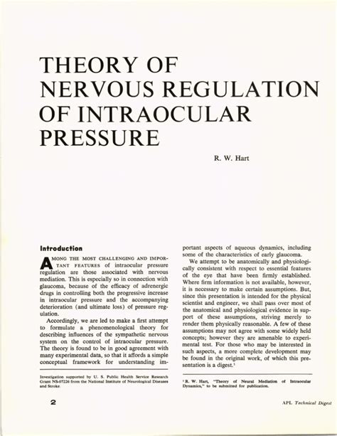 OF INTRAOCULAR THEORY OF NERVOUS REGULATION PRESSURE