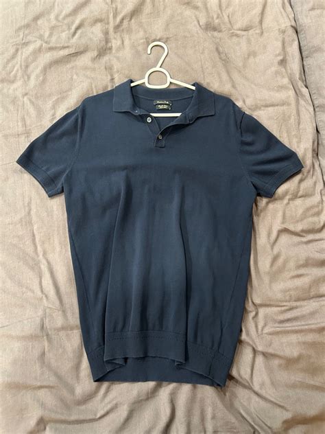 Massimo Dutti Navy Blue Polo Men S Fashion Tops Sets Tshirts