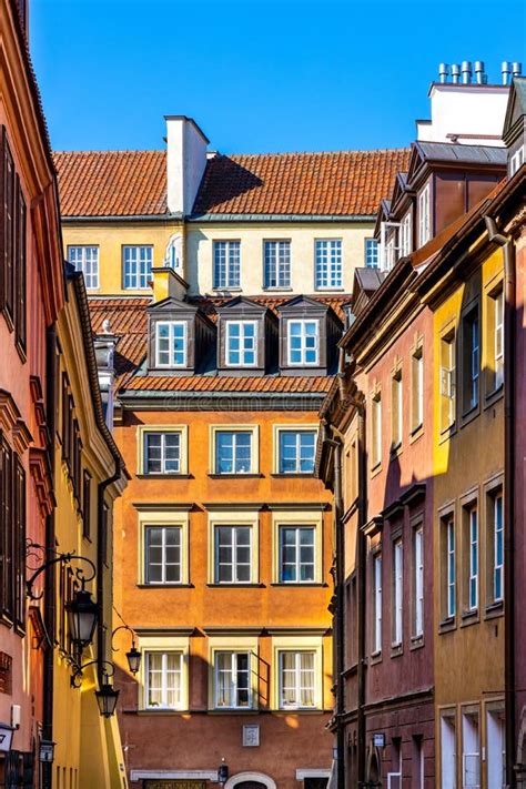 Warsaw Mazovia Poland Colorful Tenement Houses Of