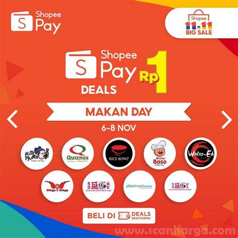 Shopeepay Promo Makan Day Cuma Rp 1 Di Banyak Merchant Restoran