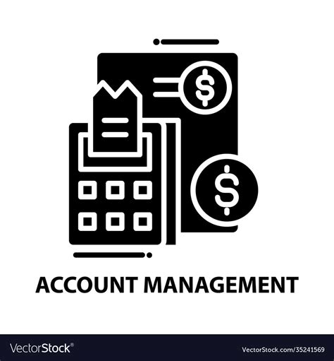 Account Management Icon Black Sign Royalty Free Vector Image