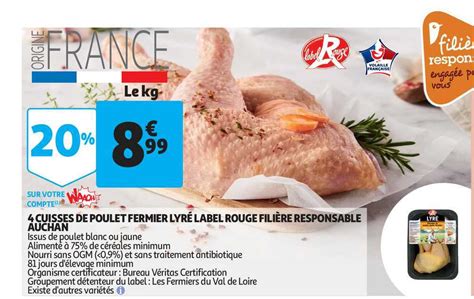 Promo Cuisses De Poulet Fermier Lyr Label Rouge Fili Re Responsable