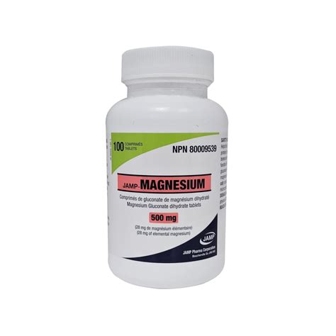 Jamp Magnesium Gluconate 500mg 100 Tablets Beyondrx Ca By 99 Pharmacy