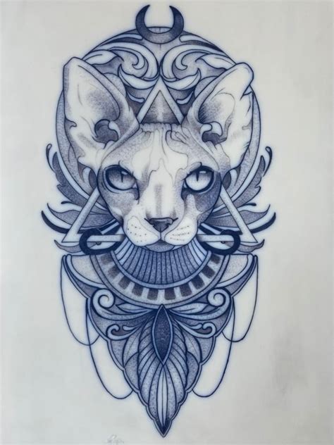 Sphynx Cat Tattoo Cat Face Tattoos Egypt Tattoo Egyptian Cat Tattoos