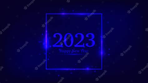 Premium Vector 2023 Happy New Year Neon Background