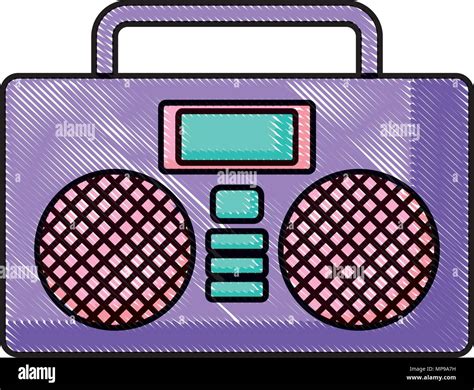 Boombox Stereo Icon Over White Background Vector Illustration Stock