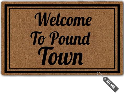 Amazon MsMr Entrance Floor Mat Funny Doormat Welcome To Pound Town