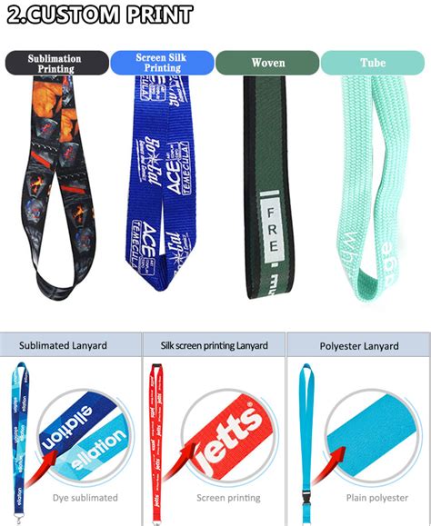 Promotional Custom Logo Neck Nylon Heated Transfer Printing Lanyard