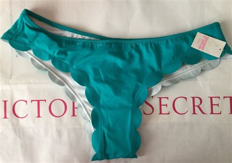 New Pink Victorias Secret Swim Small Green Bikini Bottom 4456 Ebay