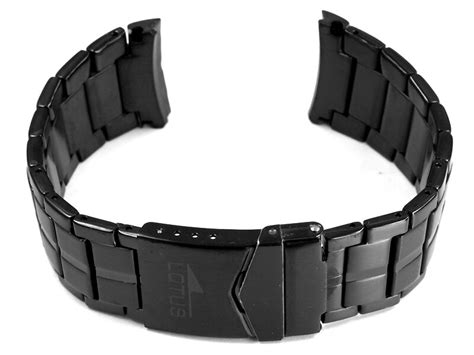 Bracelet montre Lotus noir en ACIER pour réf 10110