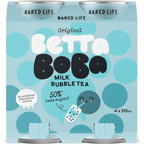 Naked Life Original Betta Bobo Milk Bubble Tea Cans Ml X Pack