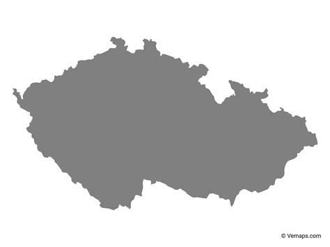 Grey Map Of Czech Republic Free Vector Maps