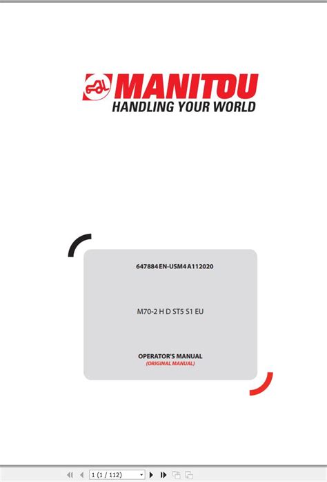 Manitou Forklift M Hdst S Eu Operator S Manual Auto Repair Manual