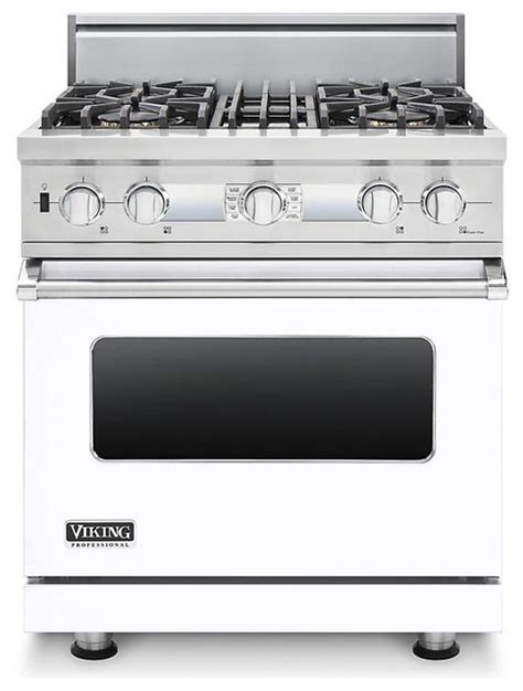 Viking 30" Pro-style Dual-fuel Range, White Natural Gas | VDSC530T4BWH - Gas Ranges And Electric ...