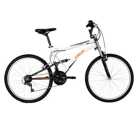 Bicicleta Aro 26 Caloi XRT Dupla Suspensão 21 Marchas Branco