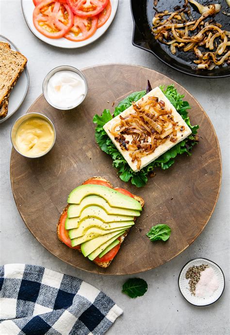 Toasted Avocado Tofu Sandwich Sauteed Onions The Simple Veganista