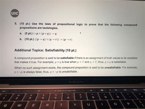 Solved Uic Pt Use The Laws Of Propositional Logic Chegg