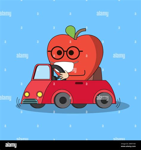 Art Illustration Doodle Kawaii Fruits Symbol Character Apple Mascot