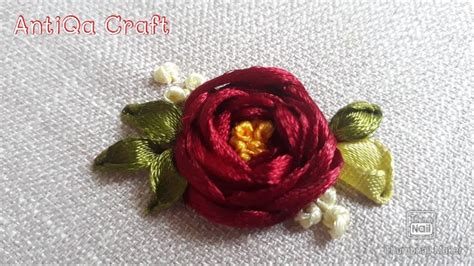 Spider Web Rose Ribbon Embroidery Sulam Pita Bunga Mawar Tutorial