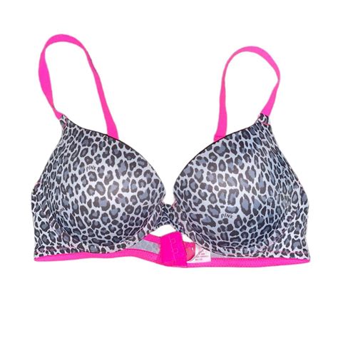 Victoria’s Secret Love Pink Leopard Print Push Up Depop