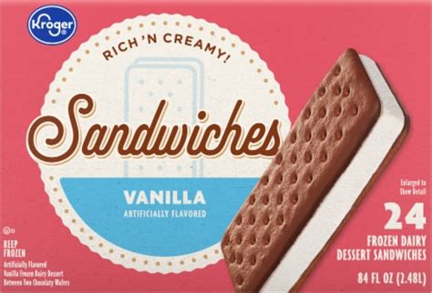 Kroger® Vanilla Frozen Dairy Dessert Sandwiches 24 Ct Kroger