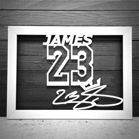 Lebron James Signature Outline Frame Perfect T For Every Etsy