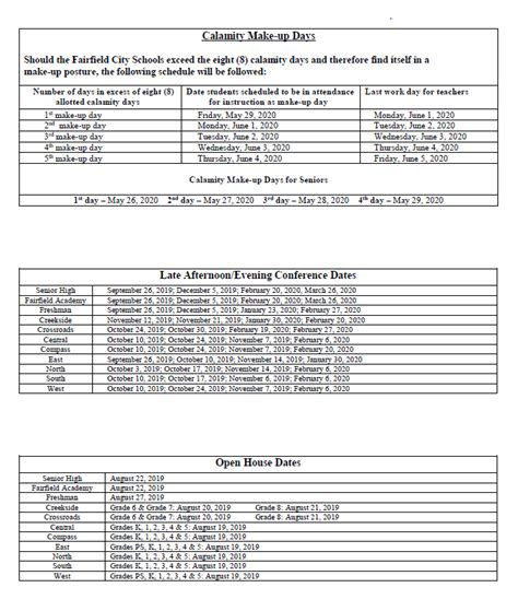 District Calendar – District Calendar – Fairfield City School District