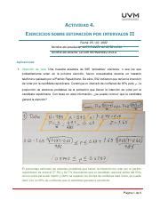 A Adal Pdf Actividad Ejercicios Sobre Estimaci N Por Intervalos