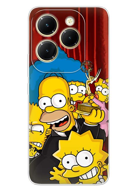 Бампер для Infinix Hot 40 Pro The Simpsons Симпсоны Гомер Барт Мадж Мэгги и Лиза Симпсон