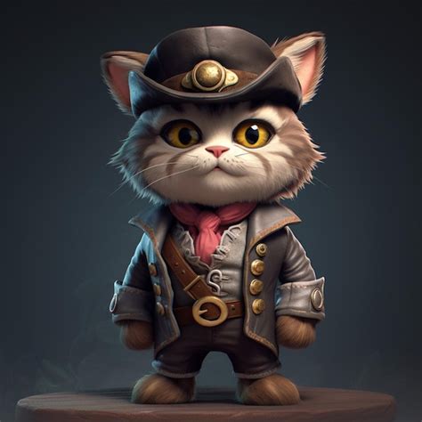 Un Gato De Dibujos Animados Con Un Sombrero Y Una Chaqueta Que Dice