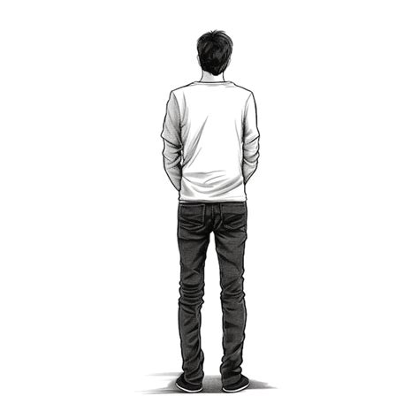 Premium Photo Arafed Man Standing In Front Of A White Background With His Back Turned