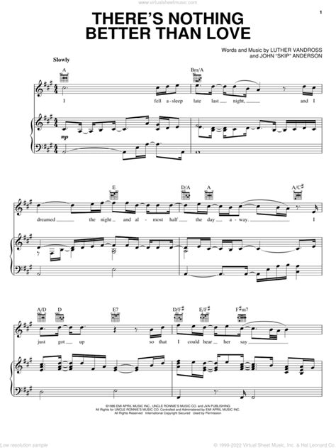 Theres Nothing Better Than Love Sheet Music For Voice Piano Or Guitar