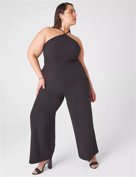 Sleeveless Halter Neck Jumpsuit Lanebryant