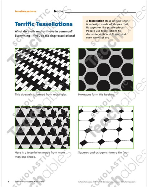 Terrific Tessellations Tessellate Patterns Printable Games And