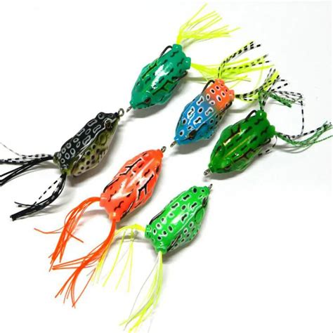 6pc Lot Soft Tube Bait Japan Plastic Fishing Lures Frog Lure Treble